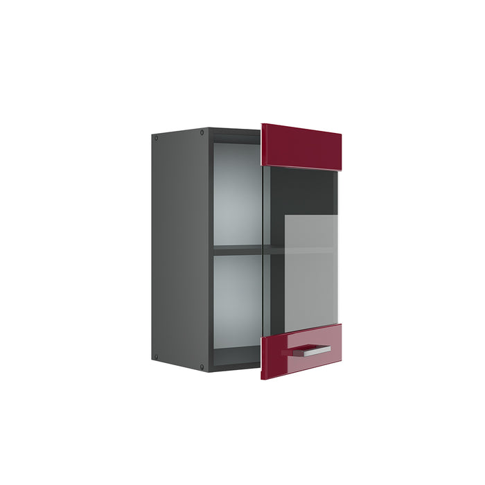 Vicco Mobile da cucina in vetro Rosso lucido 40 cm