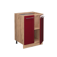 Vicco Mobiletto base cucina Rosso bordeaux lucido 60 cm senza piano di lavoro