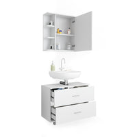 Vicco Set mobili bagno Bianco 2 parti, mobile base 80 cm