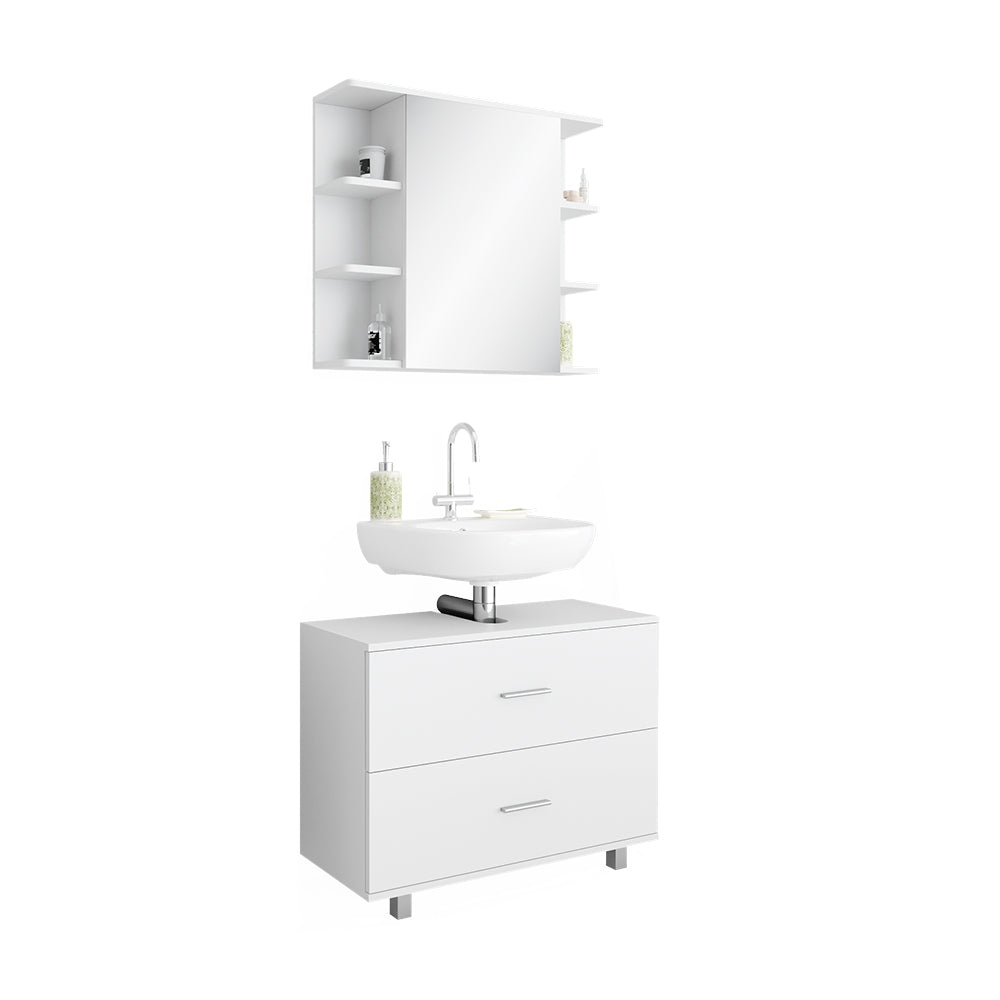 Vicco Set mobili bagno Bianco 2 parti, mobile base 80 cm
