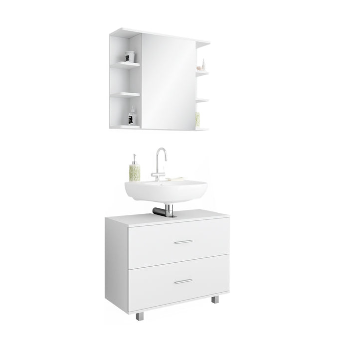 Vicco Set mobili bagno Bianco 2 parti, mobile base 80 cm