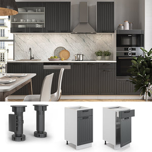 Vicco Mobiletto base per cucina Antracite casa di campagna 40 cm , PL Marmo