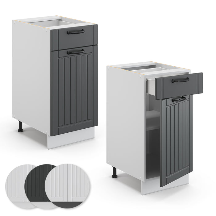 Vicco Mobiletto base per cucina Antracite casa di campagna 40 cm , PL Marmo