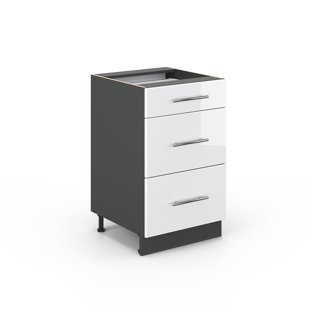 Vicco Mobiletto base per cucina Bianco lucido 50 cm senza piano di lavoro