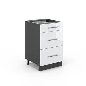 Vicco Mobiletto base per cucina Bianco lucido 50 cm senza piano di lavoro