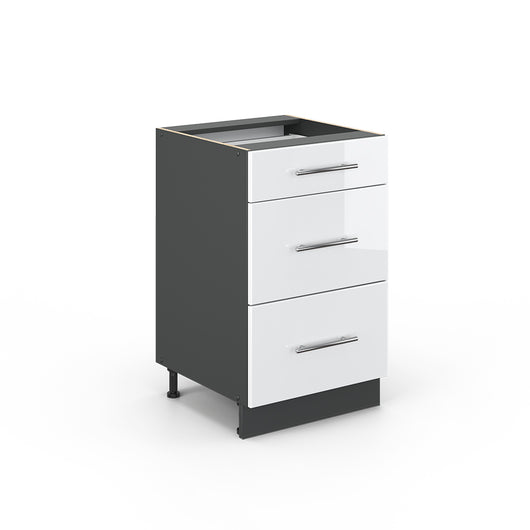 Vicco Mobiletto base per cucina Bianco lucido 50 cm senza piano di lavoro