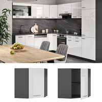 Vicco Mobile angolare da cucina Bianco lucido 57 cm