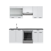 Vicco Cucina componibile Casa di campagna bianca/bianco 200 cm , PL Antracite