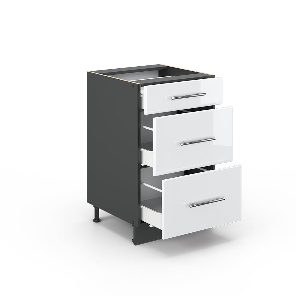 Vicco Mobiletto base per cucina Bianco lucido 50 cm senza piano di lavoro