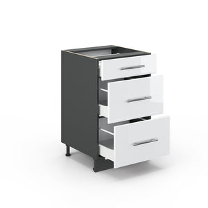 Vicco Mobiletto base per cucina Bianco lucido 50 cm senza piano di lavoro