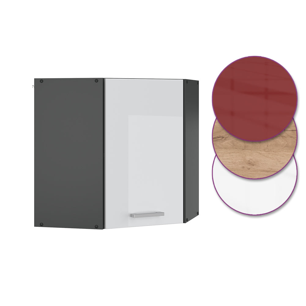 Vicco Mobile angolare da cucina Bianco lucido 57 cm