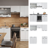 Vicco Cucina componibile Casa di campagna bianca/bianco 200 cm senza piano di lavoro