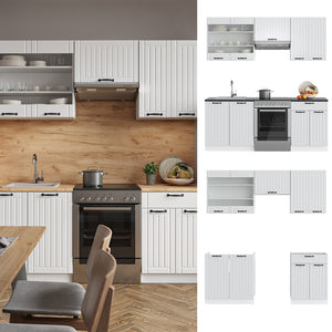 Vicco Cucina componibile Casa di campagna bianca/bianco 200 cm senza piano di lavoro