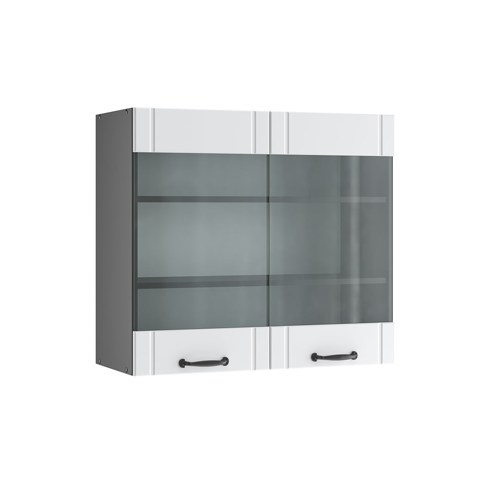 Vicco Mobile da cucina in vetro Bianco casa di campagna 80 cm
