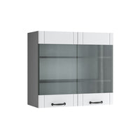 Vicco Mobile da cucina in vetro Bianco casa di campagna 80 cm