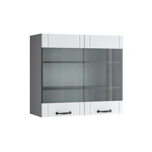 Vicco Mobile da cucina in vetro Bianco casa di campagna 80 cm