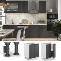 Vicco Mobiletto base cucina Antracite casa di campagna 60 cm , PL Marmo