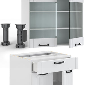 Vicco Cucina componibile Casa di campagna bianca/bianco 200 cm , PL Antracite