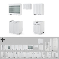 Vicco Cucina componibile Casa di campagna bianca/bianco 200 cm senza piano di lavoro