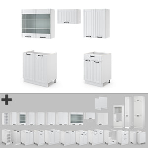 Vicco Cucina componibile Casa di campagna bianca/bianco 200 cm senza piano di lavoro