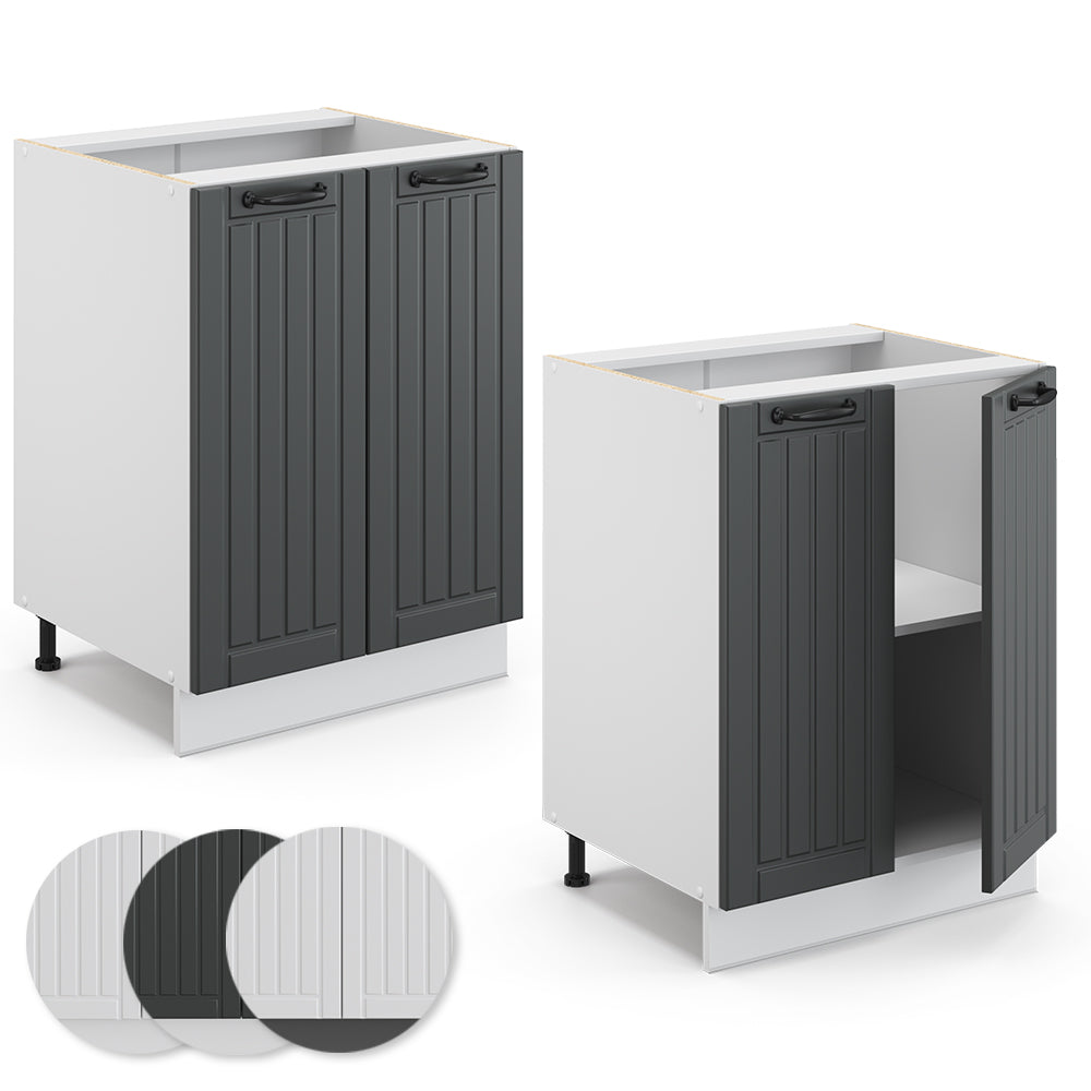 Vicco Mobiletto base cucina Antracite casa di campagna 60 cm , PL Marmo