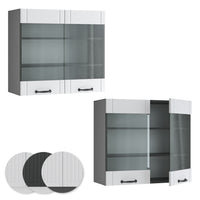 Vicco Mobile da cucina in vetro Bianco casa di campagna 80 cm