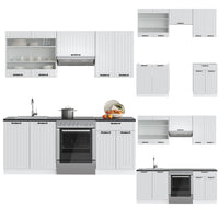 Vicco Cucina componibile Casa di campagna bianca/bianco 200 cm , PL Antracite