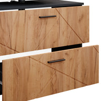 Vicco Set mobili bagno Quercia dorata/antracite 3 parti, con mobile midi