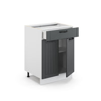 Vicco Mobiletto base per cucina Antracite casa di campagna 60 cm con cassetto, PL Marmo