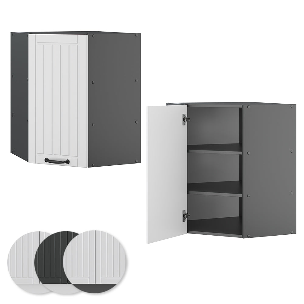 Vicco Mobile angolare da cucina Bianco casa di campagna 57 cm
