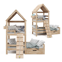 Vitalispa Letto montessori bambini Legno naturale 90x200 cm con cassetto