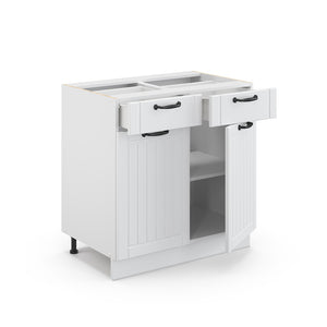 Vicco Mobiletto base per cucina Bianco casa di campagna 80 cm , PL Rovere
