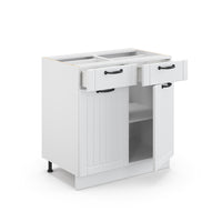 Vicco Mobiletto base per cucina Bianco casa di campagna 80 cm , PL Marmo
