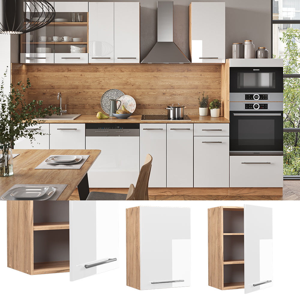 Vicco Pensile da cucina Bianco lucido 50 cm