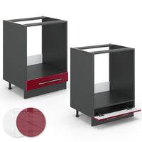 Vicco Mobile per forno da incasso Rosso bordeaux lucido 60 cm , PL Rovere
