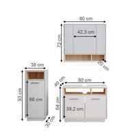 Vicco Set mobili bagno Bianco 3 parti