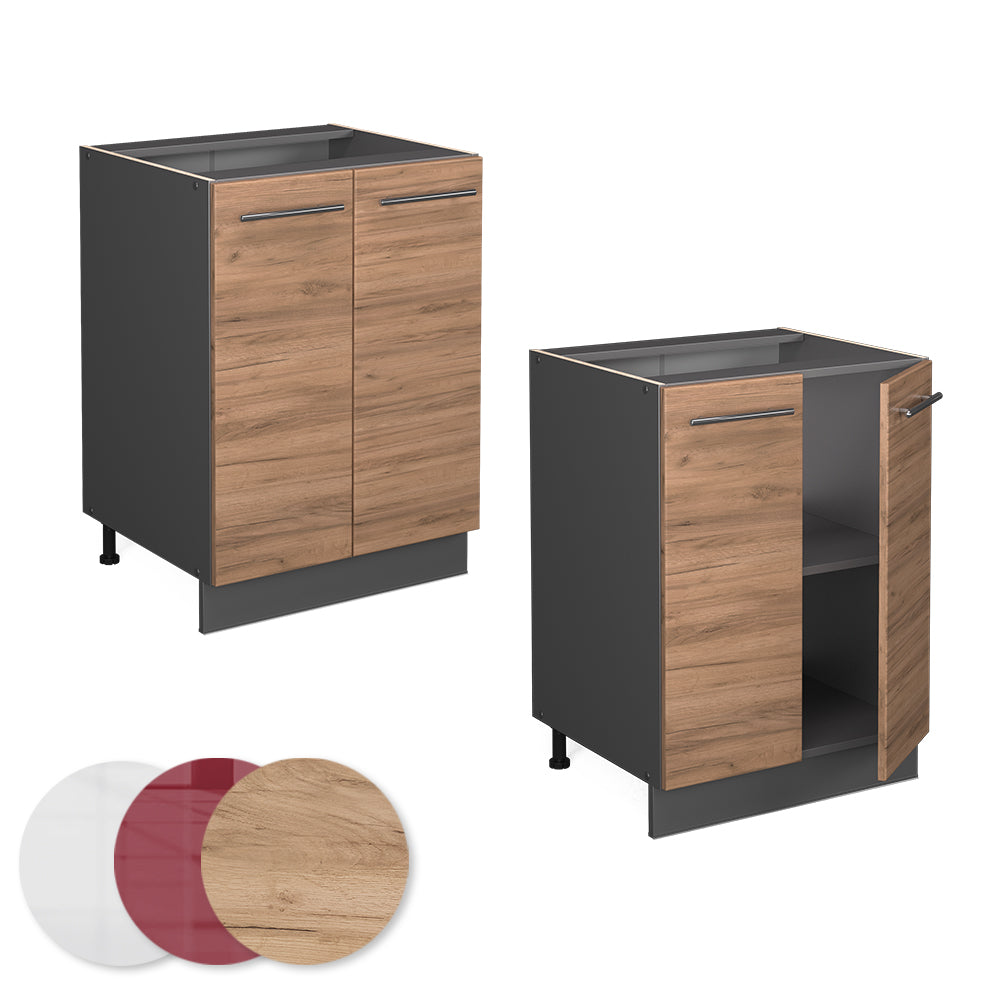 Vicco Mobiletto base cucina Quercia dorata 60 cm senza piano di lavoro