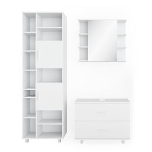 Vicco Set mobili bagno Bianco 3 parti, con colonna