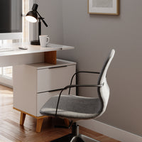 Vicco Scrivania Bianco 138 x 60 cm con cassetti L