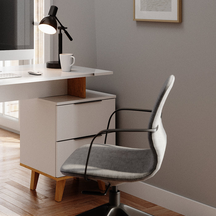 Vicco Scrivania Bianco 138 x 60 cm con cassetti L
