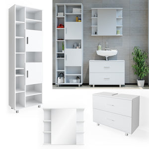 Vicco Set mobili bagno Bianco 3 parti, con colonna