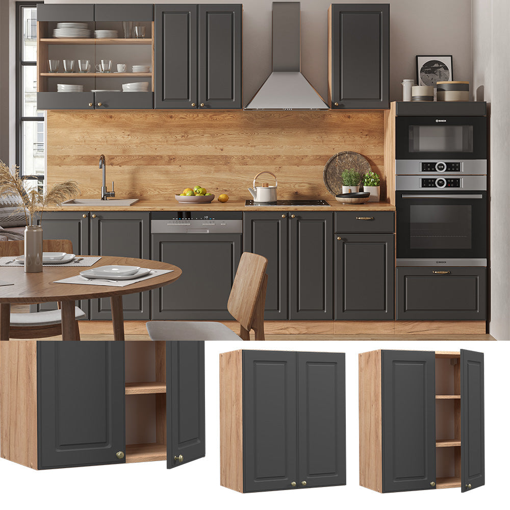 Vicco Pensile da cucina Antracite-oro 60 cm