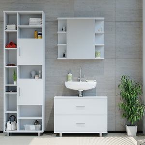 Vicco Set mobili bagno Bianco 3 parti, con colonna