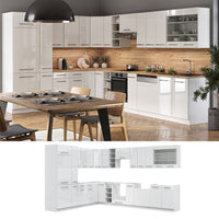 Vicco Cucina angolare completa Bianco lucido/bianco 347 x 257 cm , PL Rovere