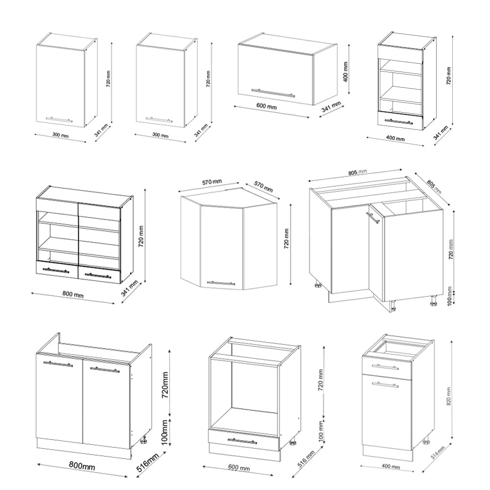 Vicco Cucina angolare completa Antracite-Oro/Bianco 160 x 190 cm , PL Antracite