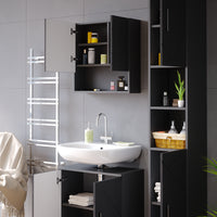 Vicco Set mobili bagno Antracite lucido 3 parti, con colonna