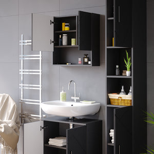 Vicco Set mobili bagno Antracite lucido 3 parti, con colonna