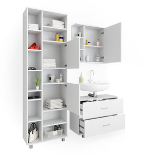 Vicco Set mobili bagno Bianco 3 parti, con colonna