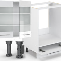 Vicco Cucina angolare completa Bianco lucido/bianco 347 x 257 cm , PL Rovere