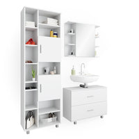 Vicco Set mobili bagno Bianco 3 parti, con colonna